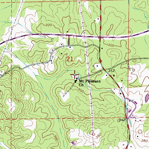 Topographic Map of Mount Pleasant Church Cemetery, AL