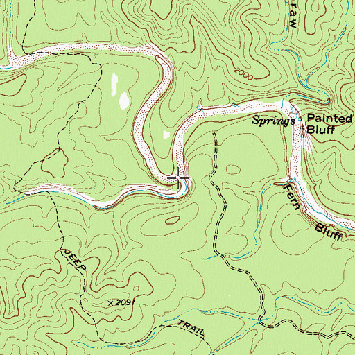 Topographic Map of Deep Creek, TX