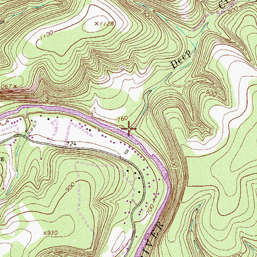 Topographic Map of Deep Creek, TX