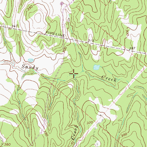 Topographic Map of Deep Creek, TX