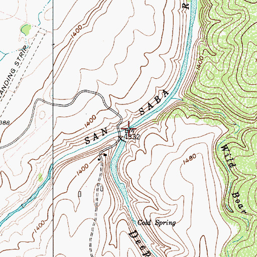 Topographic Map of Deep Creek, TX