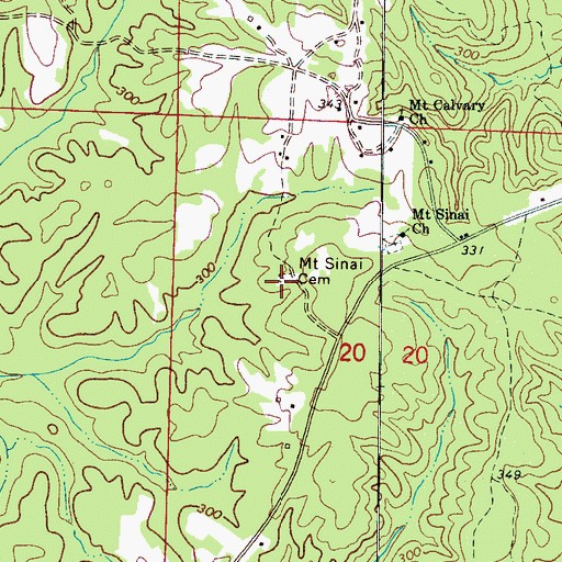 Topographic Map of Mount Sinai Church (historical), AL