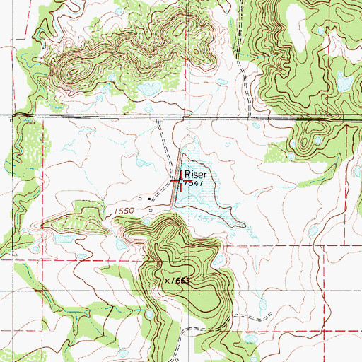 Topographic Map of Deep Creek Watershed Reservoir Number Two, TX