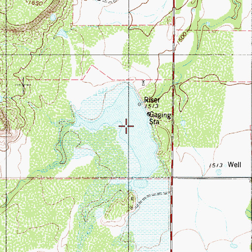 Topographic Map of Deep Creek Watershed Reservoir Number Three, TX