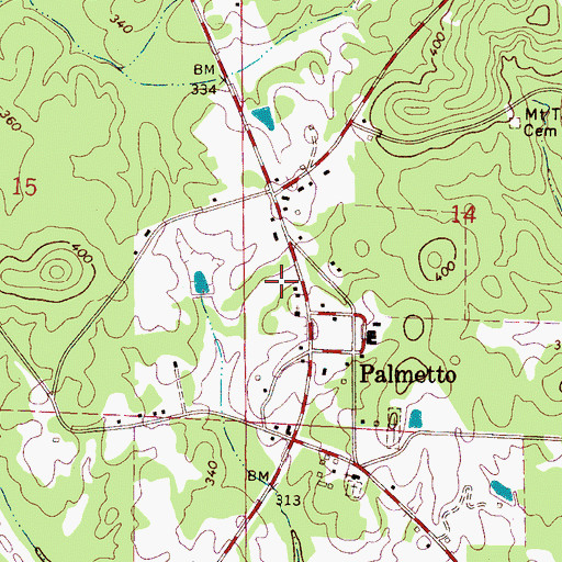 Topographic Map of Mount Tabor Church, AL