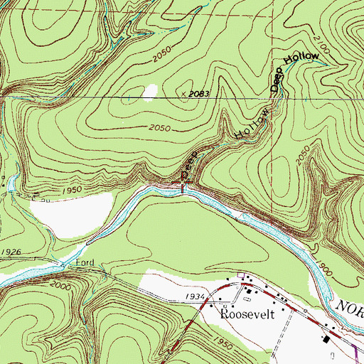 Topographic Map of Deep Hollow, TX