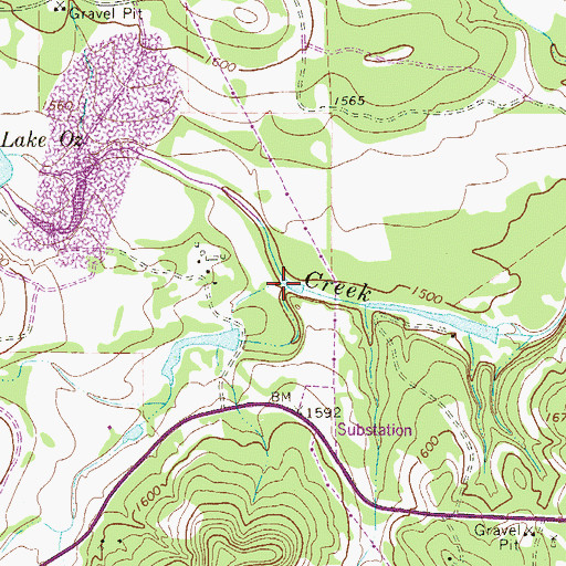 Topographic Map of Deep Hollow Creek, TX