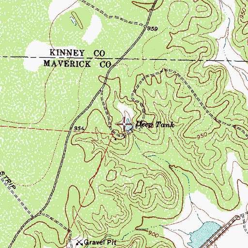 Topographic Map of Deep Tank, TX