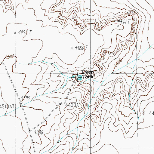 Topographic Map of Deep Tank, TX