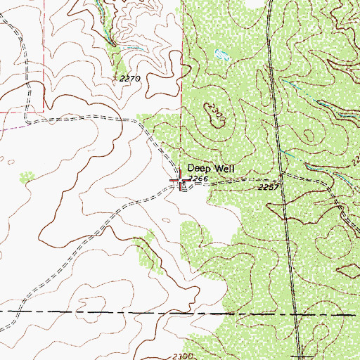 Topographic Map of Deep Well, TX