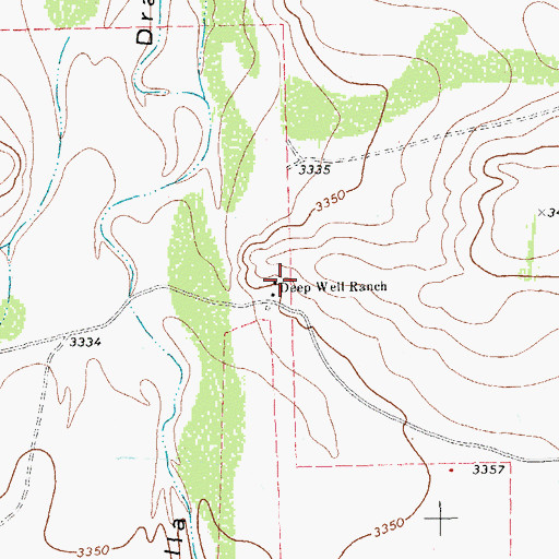 Topographic Map of Deep Well Ranch, TX