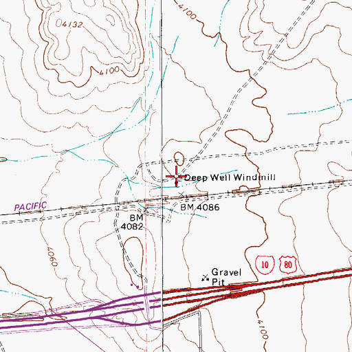 Topographic Map of Deep Well Windmill, TX