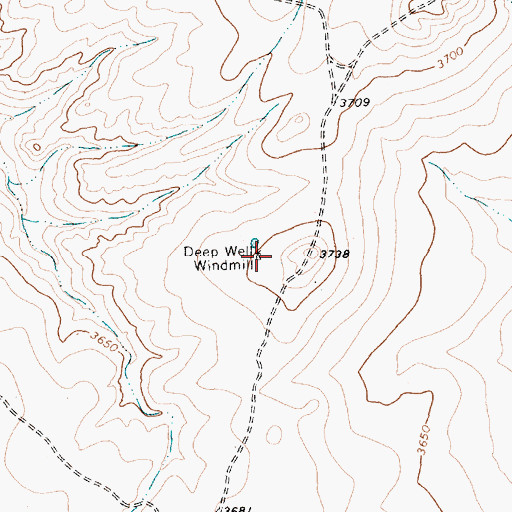 Topographic Map of Deep Well Windmill, TX