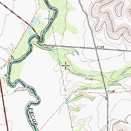 Topographic Map of Deer Canyon, TX