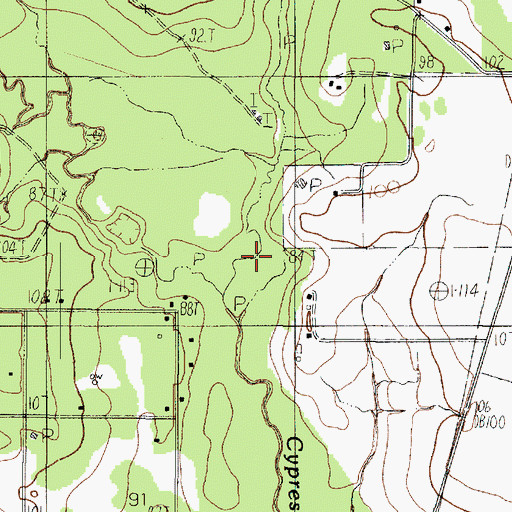 Topographic Map of Deer Creek, TX