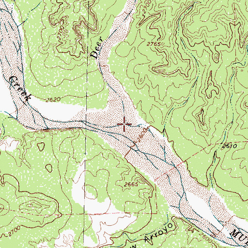Topographic Map of Deer Creek, TX