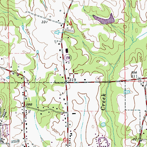 Topographic Map of New Home Church, AL