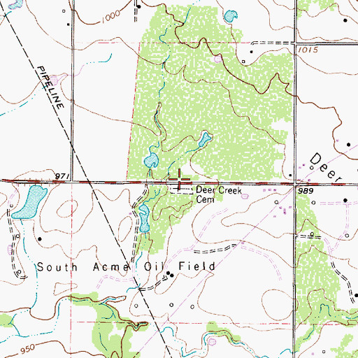 Topographic Map of Deer Creek Cemetery, TX