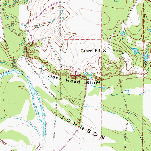 Topographic Map of Deer Head Bluff, TX