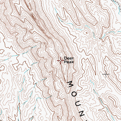 Topographic Map of Deer Peak, TX