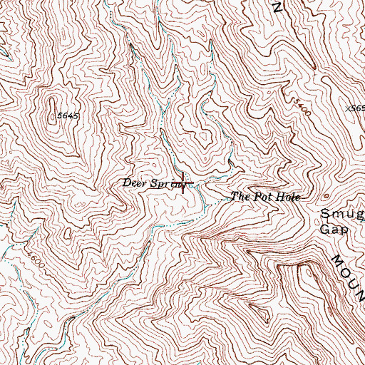 Topographic Map of Deer Spring, TX