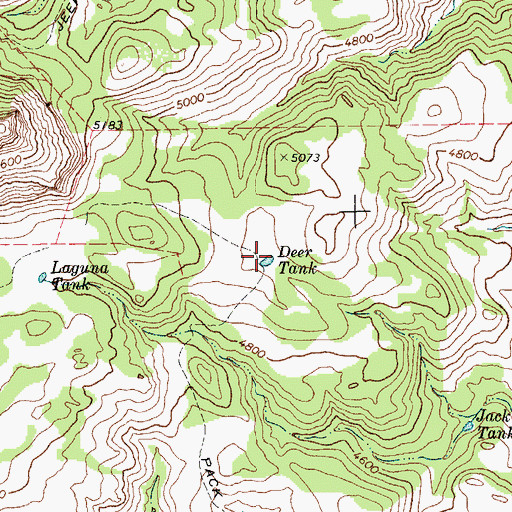 Topographic Map of Deer Tank, TX