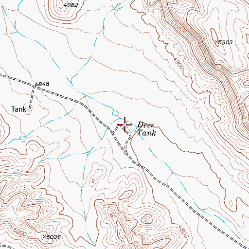 Topographic Map of Deer Tank, TX