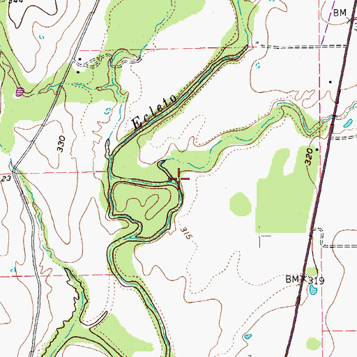 Topographic Map of Dees Branch, TX