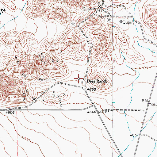 Topographic Map of Dees Ranch, TX