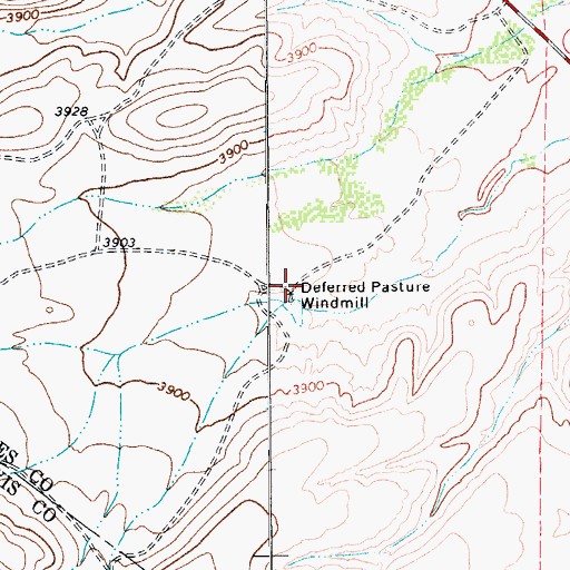 Topographic Map of Deferred Pasture Windmill, TX