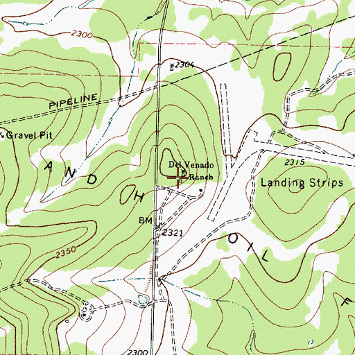 Topographic Map of Del Venado Ranch, TX