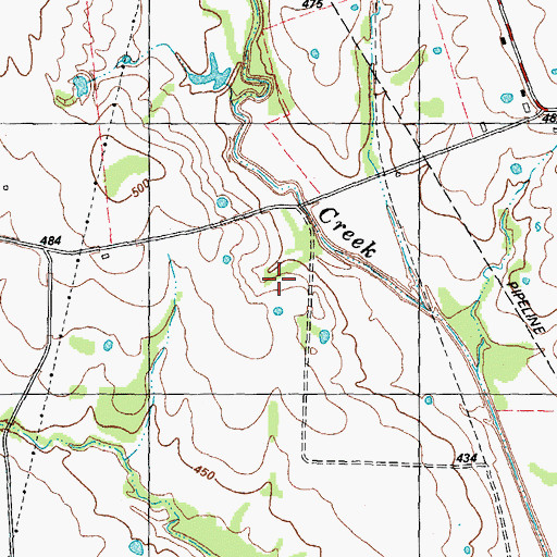 Topographic Map of Delmar School, TX