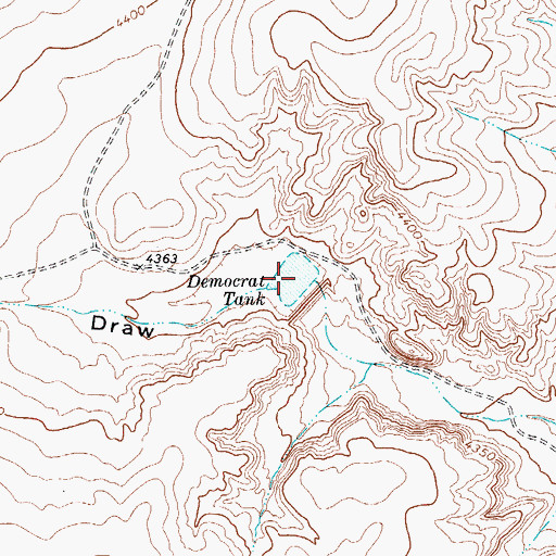 Topographic Map of Democrat Tank, TX