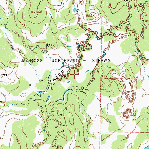 Topographic Map of Demoss Northeast- Strawn Oil Field, TX