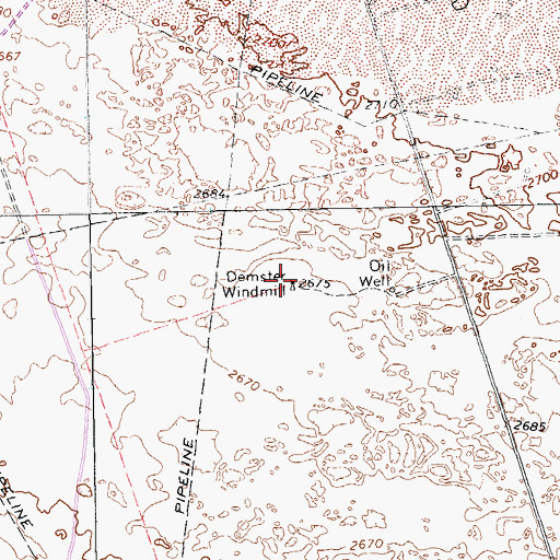 Topographic Map of Demster Windmill, TX