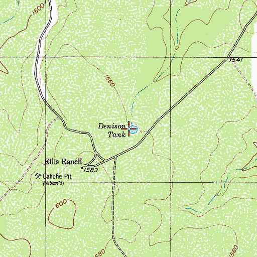 Topographic Map of Denison Tank, TX