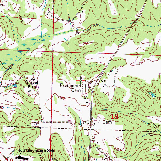 Topographic Map of Oak Grove Church, AL
