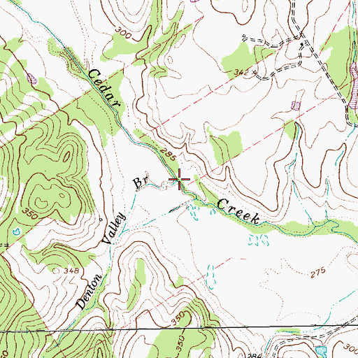Topographic Map of Denton Valley Branch, TX