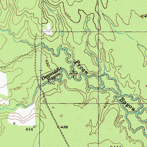 Topographic Map of Denwiddie Bayou, TX