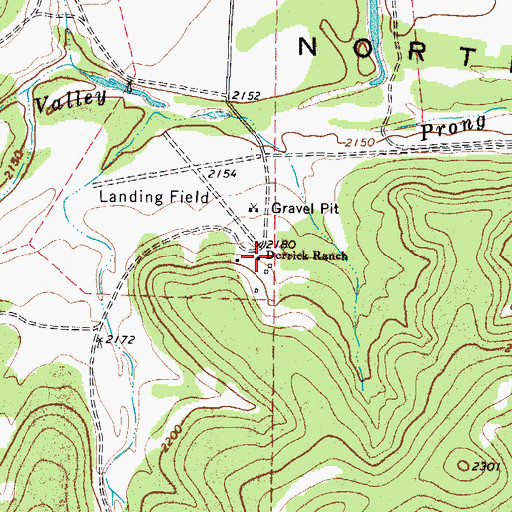 Topographic Map of Derrick Ranch, TX
