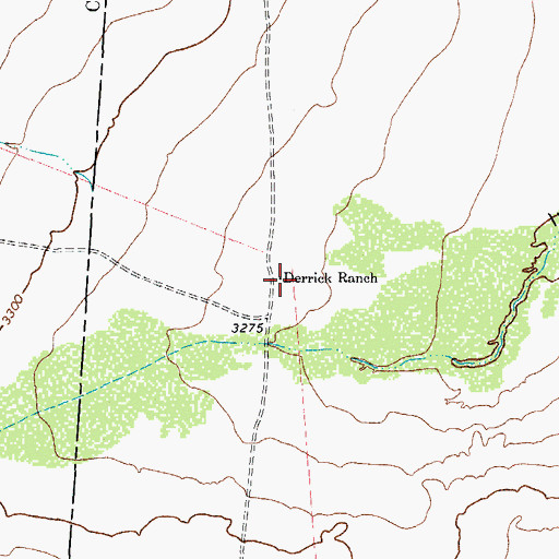 Topographic Map of Derrick Ranch, TX