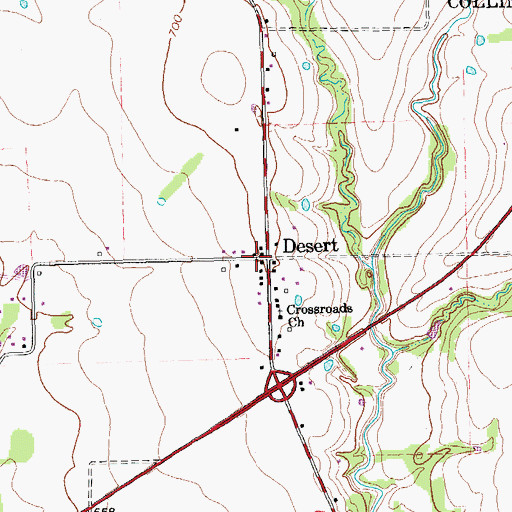 Topographic Map of Desert, TX