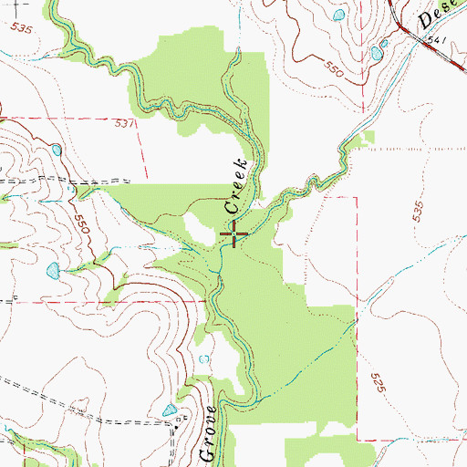 Topographic Map of Desert Creek, TX