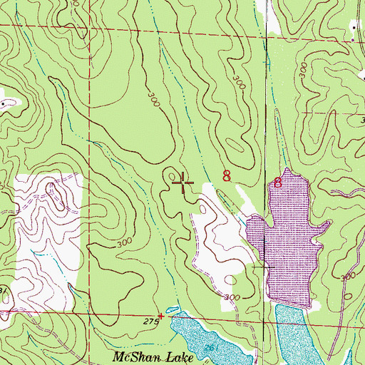 Topographic Map of Old Mount Moriah Cemetery, AL