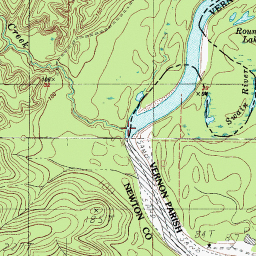 Topographic Map of Detty Creek, TX
