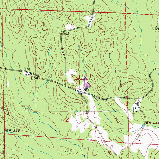 Topographic Map of Old Trinity Cemetery, AL