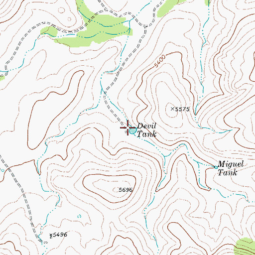 Topographic Map of Devil Tank, TX