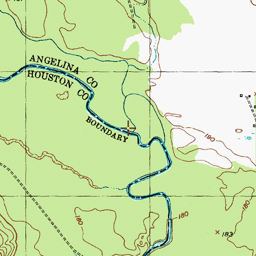 Topographic Map of Devils Bayou, TX