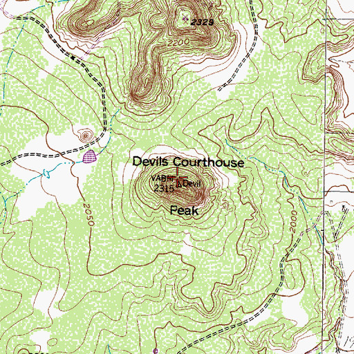 Topographic Map of Devils Courthouse Peak, TX