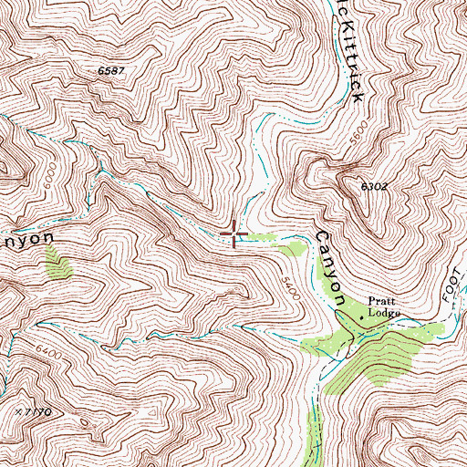 Topographic Map of Devils Den Canyon, TX